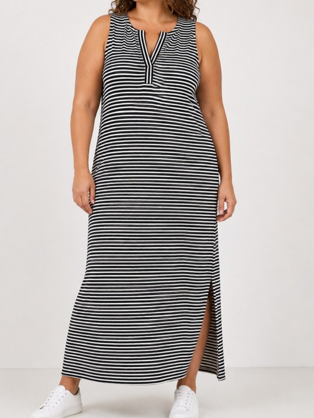 J.Jill Wearever Collection Jersey Knit Striped Maxi Dress